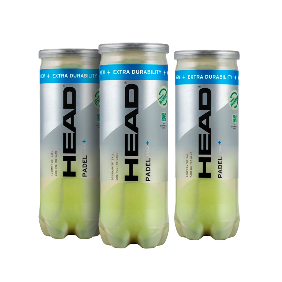 Pack 3 Botes 3 Pelotas HEAD PADEL PRO +
